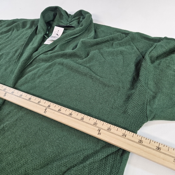 Lane Bryant Sweater Womens 22/24 Green Eyelet Knit  Open Front Cardigan Tunic - Picture 9 of 11